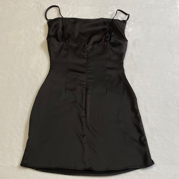 Urban Outfitters Cowl Neck Black Slip Mini Dress, Size Small - Picture 4 of 13